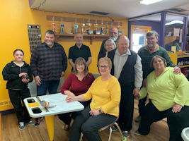 Even more people at the bowling alley.